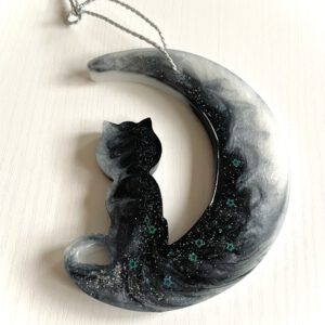 Fensterbild "Mondkater“ schwarz/grau