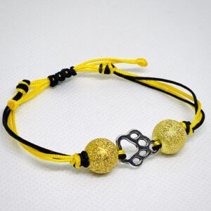 Armband „Pfötchen-Perle“ gold-gelb, klein