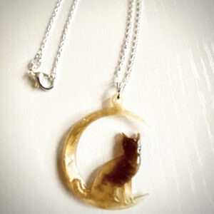 Kette „Mondkatze“ bernstein