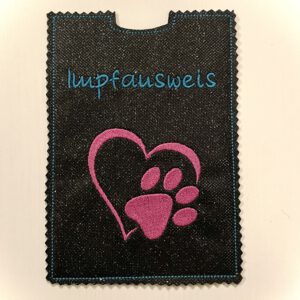 Impfausweishülle „Pfotenherz“ pink